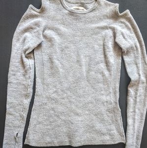 Grey, shoulder cut-out sweater